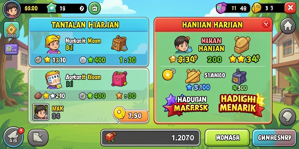 Tampilan awal yang menarik dengan desain grafis berkualitas tinggi.